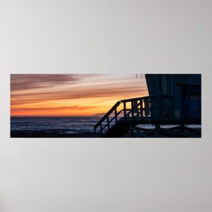 Affiche Coucher de soleil à l'heure du crépuscule doré - V