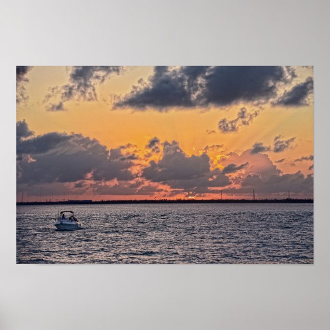 Affiche Coucher de soleil à Marathon dans les Keys de Flor (Devant)