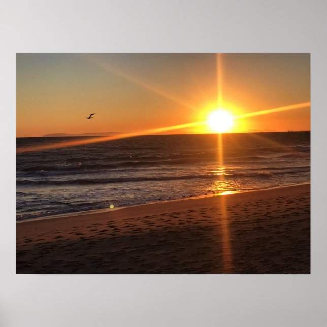Affiche Coucher de soleil à Newport Beach, Californie (Devant)