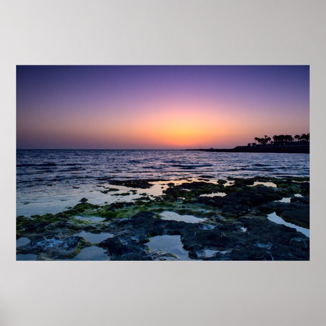 Affiche Coucher de soleil à Paphos, Chypre (2547) (Devant)