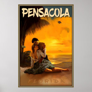 Affiche Coucher de soleil à Pensacola Comté d'Escambia Flo