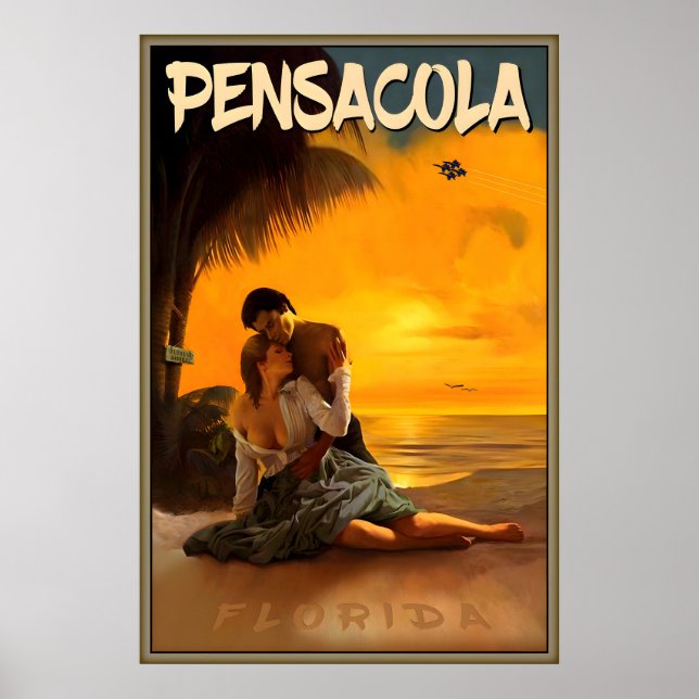 Affiche Coucher de soleil à Pensacola Comté d'Escambia Flo (Devant)