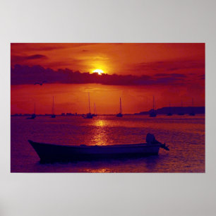 Affiche Coucher de soleil à Puerto la Cruz, Venezuela