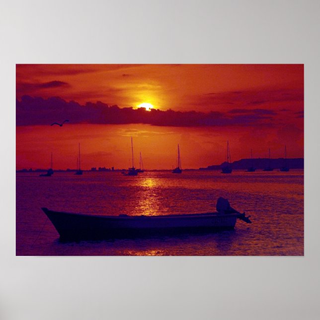 Affiche Coucher de soleil à Puerto la Cruz, Venezuela (Devant)