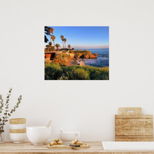Affiche Coucher de soleil à San Diego (Cuisine)