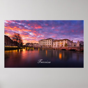 Affiche Coucher de soleil à Trévise