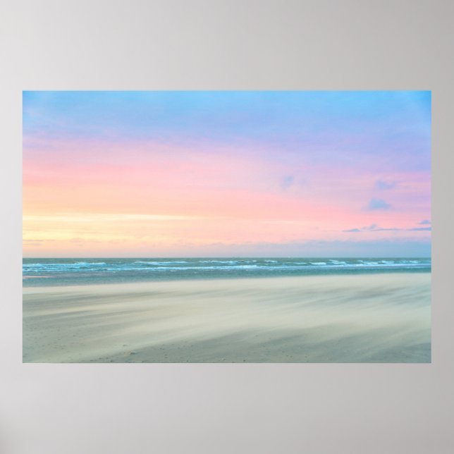 Affiche Coucher de soleil abstrait à la plage de La Haye (Devant)