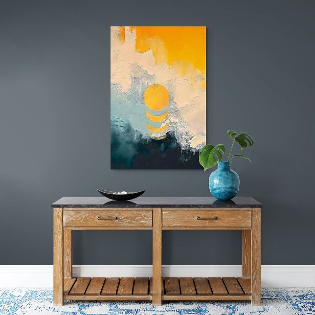 Affiche Coucher de soleil abstrait – Calme doré sur les ho (Abstract Sunset – Golden Calm Over Horizons)