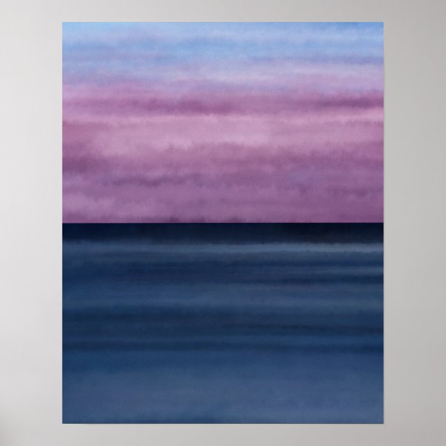 Affiche Coucher de soleil Abstrait coloré moderne (Devant)