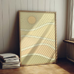 Affiche Coucher de soleil Abstrait dans les montagnes rétr<br><div class="desc">Un paysage abstrait de montagnes au coucher du soleil,  avec des vibes rétro et des couleurs sépia vintages.</div>
