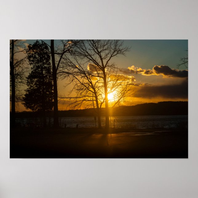 Affiche Coucher de soleil au Parc de Peace Valley (Devant)