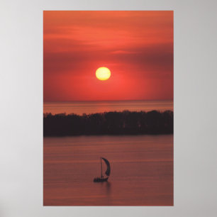 Affiche Coucher de soleil au Parc d'état de Presque Isle I