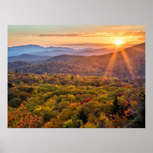 Affiche Coucher de soleil automnal depuis Beacon Heights (Devant)