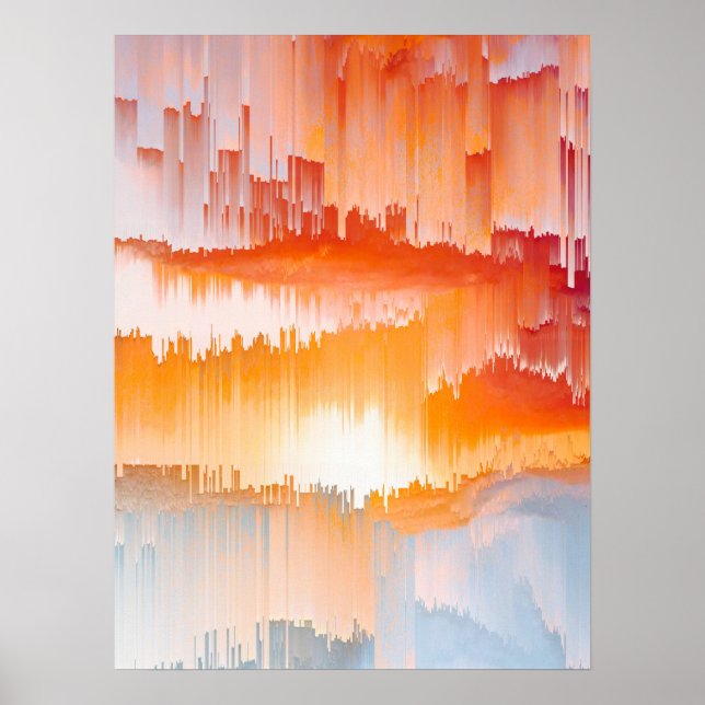Affiche Coucher de soleil avec un bug dans le ciel - Art a (Devant)