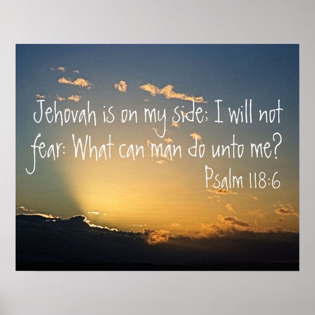 Affiche coucher de soleil avec verset biblique pour la pro (Devant)