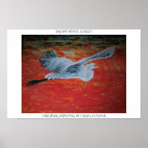 Affiche Coucher de soleil blanc neige