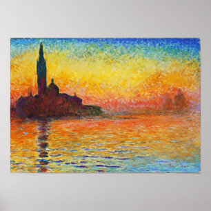 Affiche Coucher De Soleil Claude Monet À Venise Art Impres