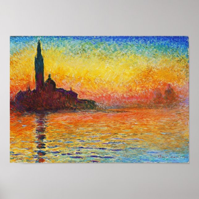 Affiche Coucher De Soleil Claude Monet À Venise Art Impres (Devant)