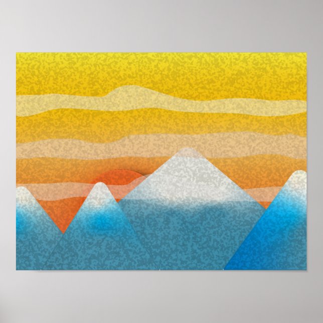 Affiche Coucher de soleil coloré (Devant)