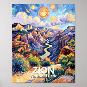 Affiche Coucher de soleil coloré personnalisé dans le cany