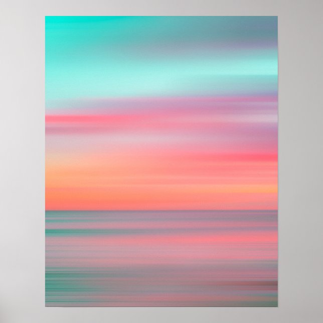 Affiche Coucher de soleil coloré sur la plage #1 (Devant)