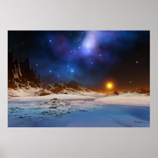 Affiche Coucher de soleil cosmique