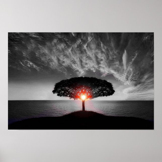 Affiche Coucher de soleil : Couleur (Devant)