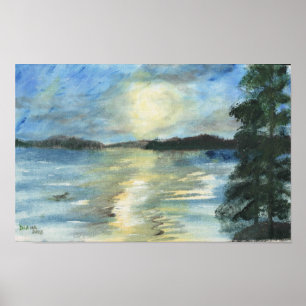 Affiche Coucher de soleil dans Bellgrade Lakes, Maine Impr