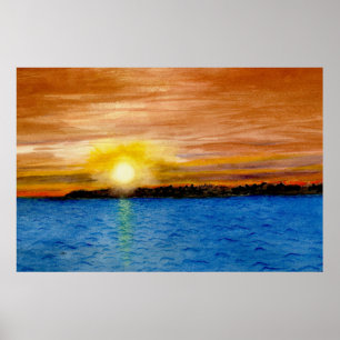 Affiche Coucher de soleil dans Door County, Wisconsin larg