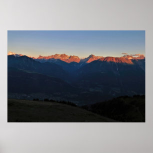 Affiche Coucher de soleil dans la vallée de Fiescher