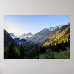 Affiche Coucher de soleil dans la vallée de Trenta, Slovén