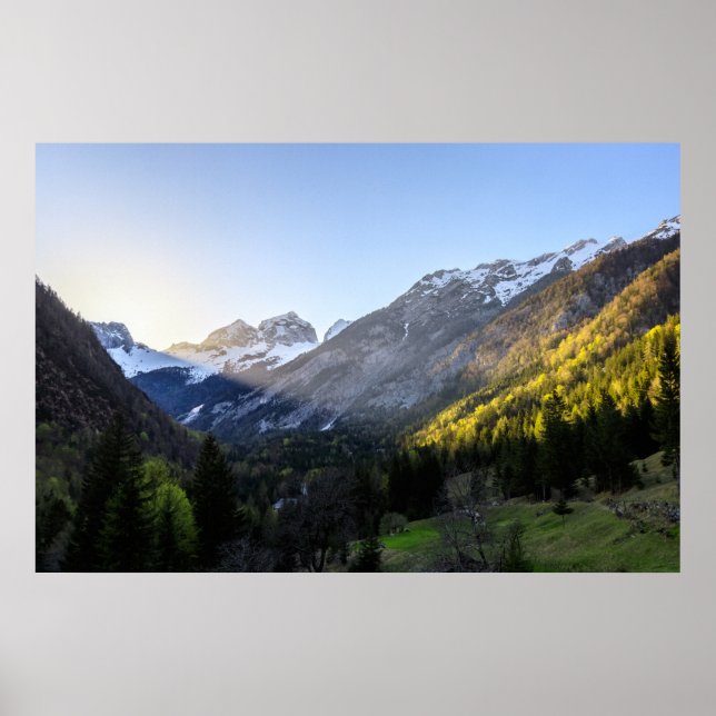 Affiche Coucher de soleil dans la vallée de Trenta, Slovén (Devant)