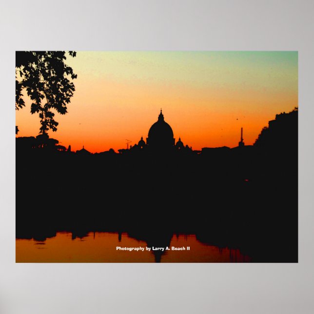 Affiche Coucher de soleil dans la ville du Vatican (Devant)