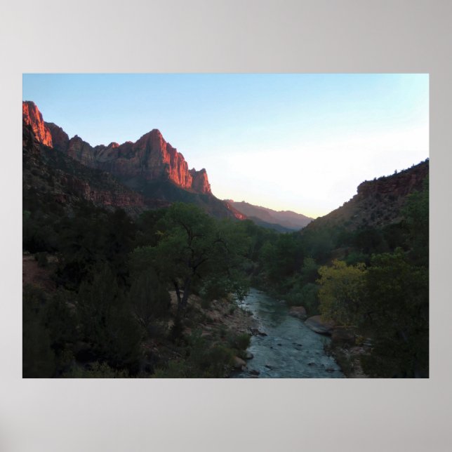 Affiche Coucher de soleil dans le canyon de Sion (Devant)