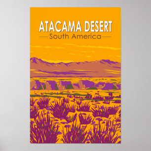Affiche Coucher de soleil dans le désert d'Atacama Amériqu