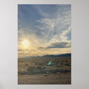 Affiche Coucher de soleil dans le désert du Nevada – Ciel 