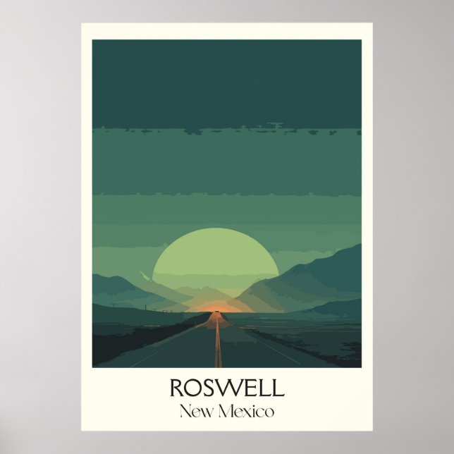 Affiche Coucher de soleil dans le désert du Nouveau-Mexiqu (Devant)