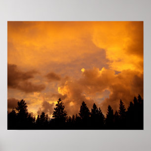 Affiche Coucher de soleil dans les Sierras