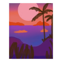 Coucher de soleil dans une lagune isolée