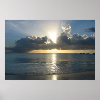 Affiche coucher de soleil d'Antiguan