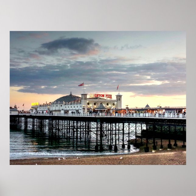 Affiche Coucher de soleil de Brighton Pier (Devant)