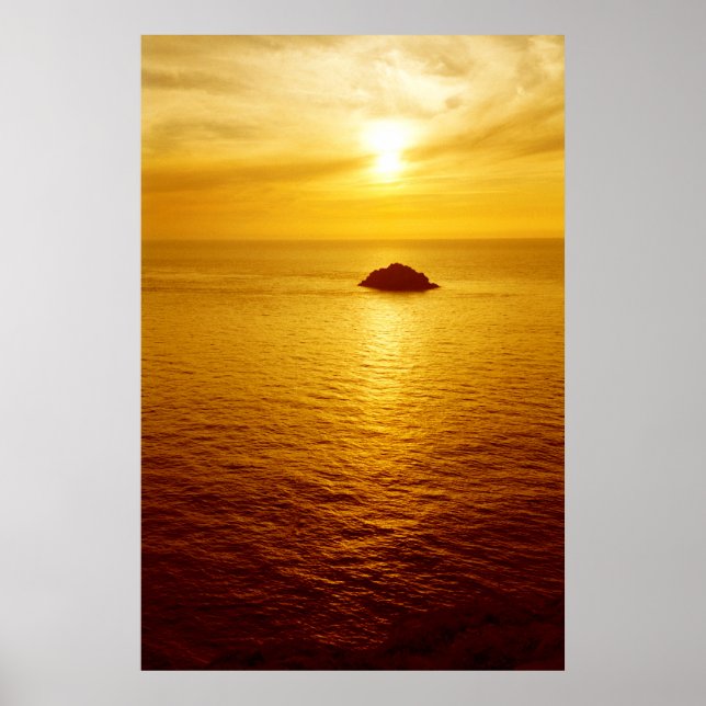 Affiche coucher de soleil de Cornwall (Devant)