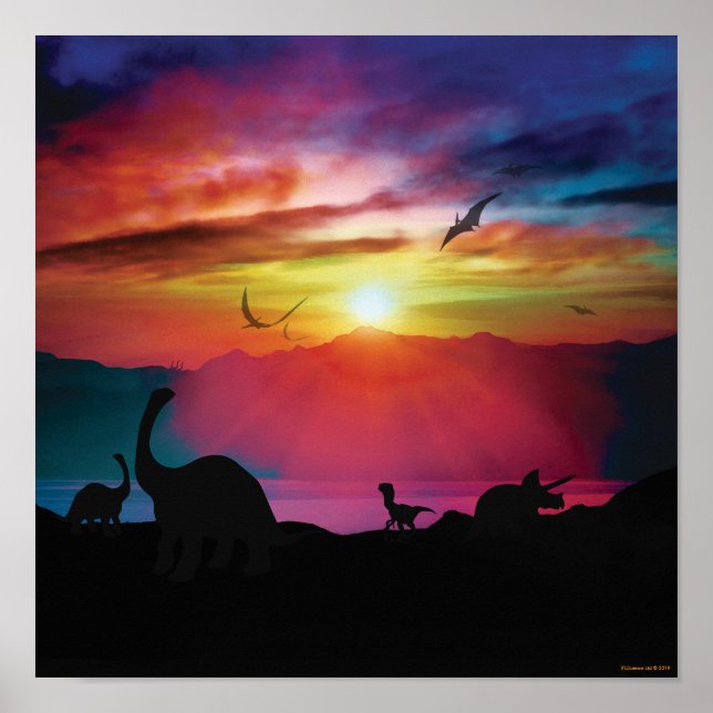 Affiche Coucher de soleil de Dinosaur (Devant)