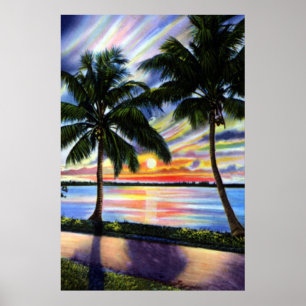 Affiche Coucher de soleil de Floride sur la côte