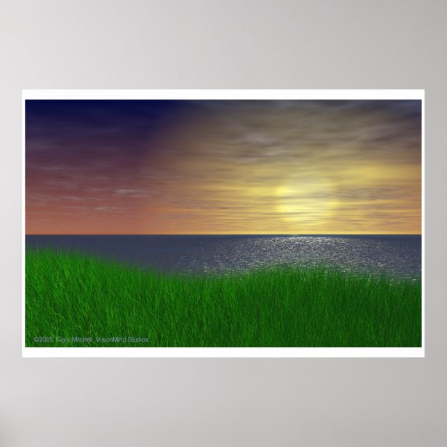 Affiche Coucher de soleil de Grassy (Devant)