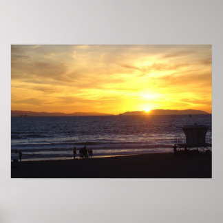 Affiche Coucher de soleil de Huntington Beach