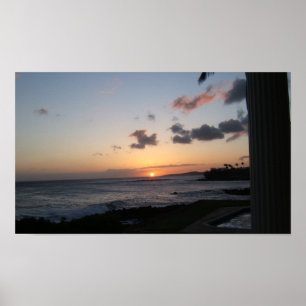 Affiche Coucher de soleil de Kauai