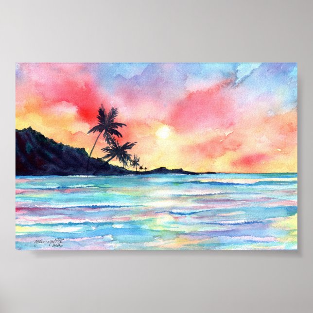 Affiche Coucher de soleil de Kauai (Devant)