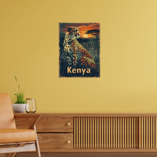 Affiche Coucher de soleil de Kenya Cheeatah