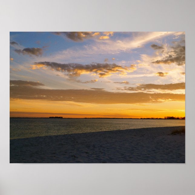 Affiche Coucher de soleil de la plage de Pensacola (Devant)